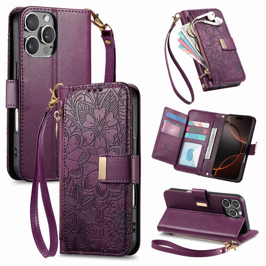 New Zipper Wallet Leather Phone Case for iPhone 16 Pro Max