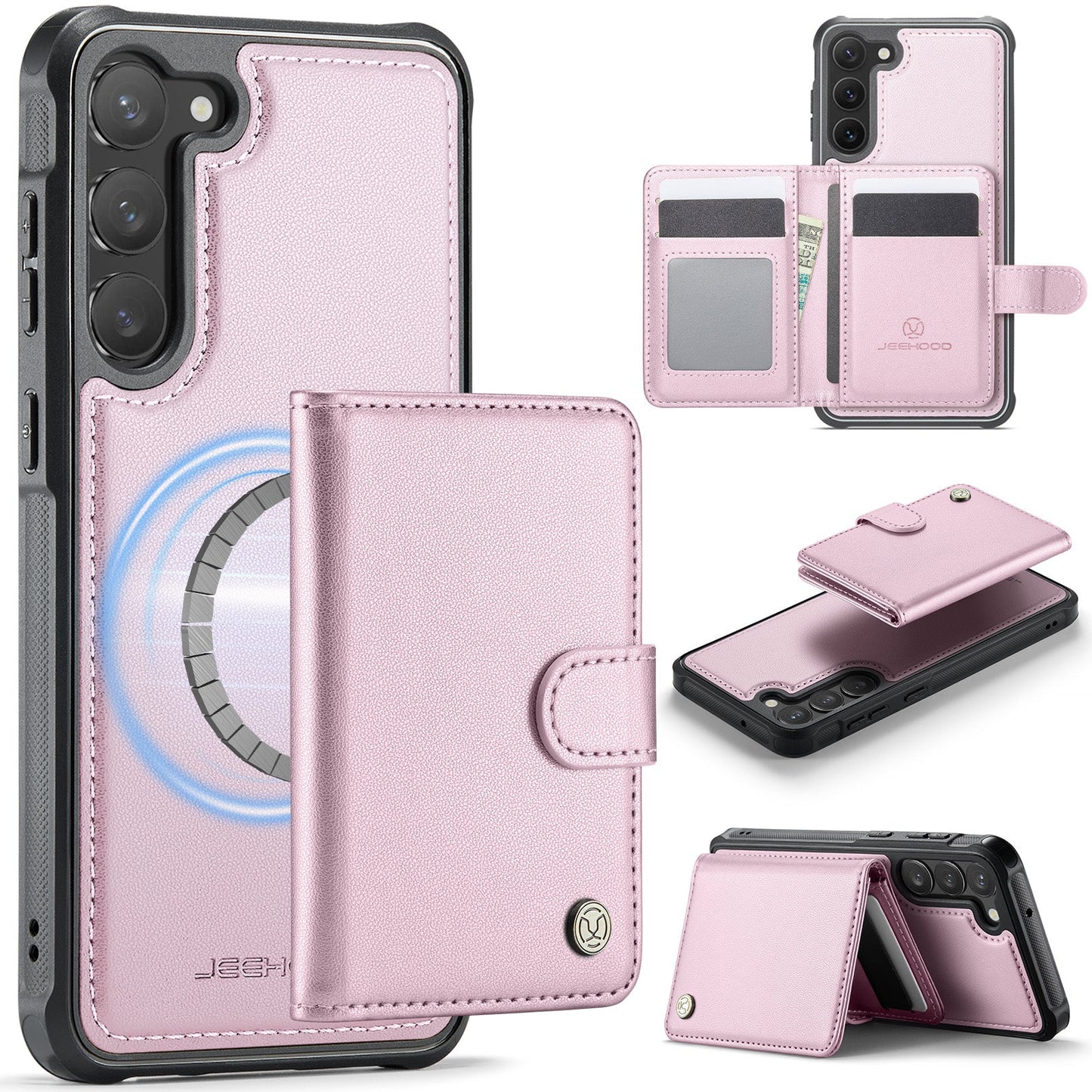 New 2-in-1 RFID Blocking Card Holder Leather Phone Case for Samsung Galaxy S23