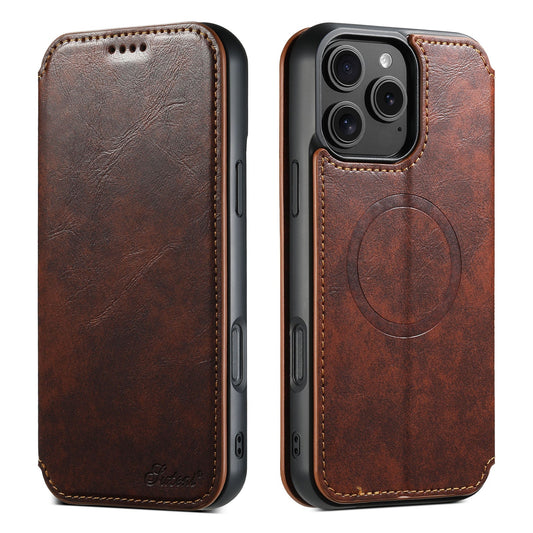 New Leather Card Holder Wireless Charging Phone Case for iPhone 16 Pro Max